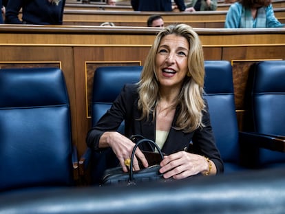 Yolanda Díaz, el 26 de febrero en el Congreso de los Diputados.